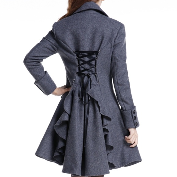 💥LAST ONE💥 Double Breasted Corset Lace Coat PLUS - Picture 2 of 6